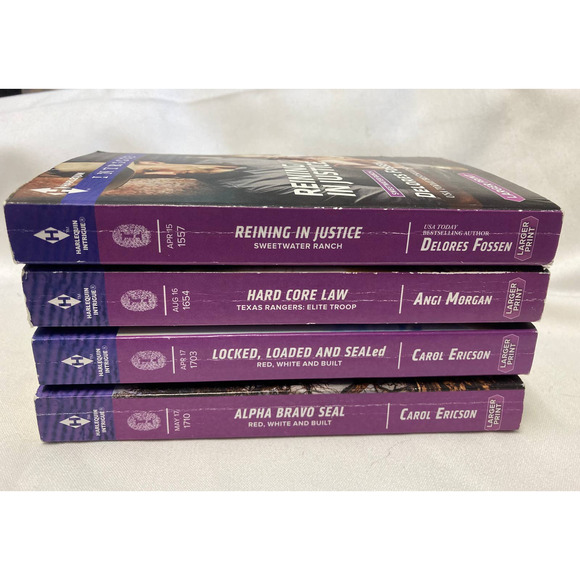 Lot of 4 Larger Print Harlequin Intrigue Paperbacks pre owned - Picture 5 of 7